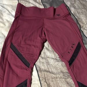 PINK Victoria's Secret Kids Leggings in Maroon and Black